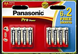 PANASONIC PRO POWER TARTÓS ELEM ALKÁLI 6+2DB ´AAA´ MIKRO (LR03PPG-8BW)