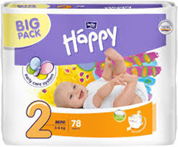 BELLA BABY HAPPY PELENKA MNI 3-6KG 78DB BIG PACK (4)