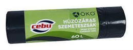 CEBU SZEMETESZSÁK 60L HÚZÓZÁRAS 15DB/ROLL