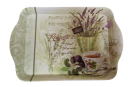 ACH TÁLCA MŰA. LEVENDULA 21x14,3x2CM UZSONNÁS (m40113) (100)