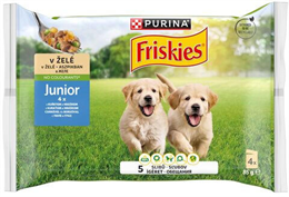 FRISKIES KUTYAELEDEL ALUTASAK 4X100G JUNIOR CSIRKE-BORSÓ (10)