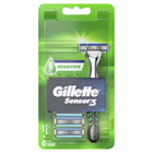 GILLETTE BOROTVA KÉSZÜLÉK+6DB BOROTVABETÉT SENSOR 3 SENSITIVE (10)