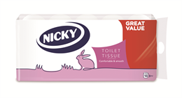 NICKY TOALETTPAPÍR GREAT VALUE 10TEK. 3RTG. (8)