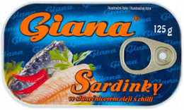 GIANA SZARDÍNIA 125G NAPRAFORGÓOLAJBAN CHILIS (50)